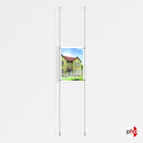 1x A3 Ceiling / Floor Rod Display Set (Portrait)