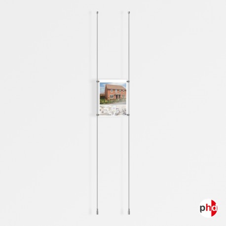 1x A4 Ceiling / Floor Rod Display Set (Portrait)