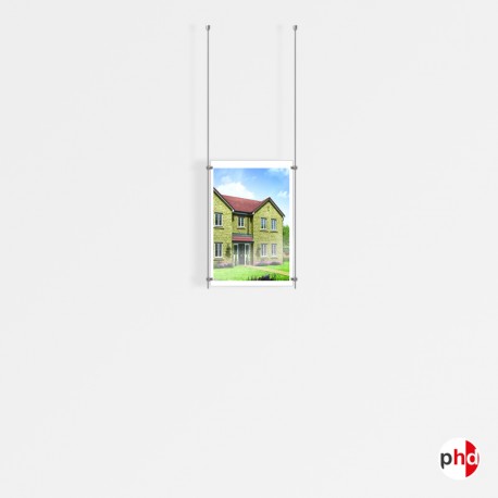 1x A3 Ceiling Rod Display Set (Portrait)