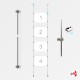 4x A4 Wall / Wall Rod Display Set (Landscape)
