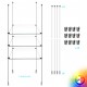 3x Shelf, Glass Rod Shelving Display Kit