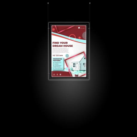 A1 LED Display Pocket & Ceiling Hanging Kit (Ready to Use / Complete System)