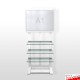 Retail Easel Product Stand - 180cm Freestanding Glass Shelving & Advertising Board