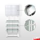 Retail Easel Product Stand - 180cm Freestanding Glass Shelving & Advertising Board