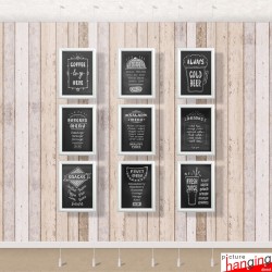 Suspended WHITE Chalkboard Menu Hanging Kit (Ceiling-to-Floor)