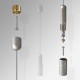 Cable Hanging Shelves Kit, Ceiling-to-Floor Cables For Shelving With Holes (Fittings Only)