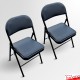 Black Folding Chair, Padded Leather