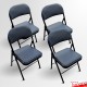 Black Folding Chair, Padded Leather