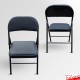 Black Folding Chair, Padded Leather