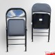 Black Folding Chair, Padded Leather