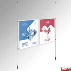 2A4 Poster Panel & Ready-Made Cable Kit (Ceiling-to-Floor)