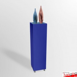 Blue Plinth On Wheels (Lockable Castors)