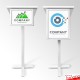 White Lectern With Frame & Clear Placemat (A4 A3 A2 A1 Branding Display)