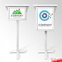 White Lectern With Frame & Clear Placemat (A4 A3 A2 A1 Branding Display)