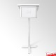 White Lectern With Frame & Clear Placemat (A4 A3 A2 A1 Branding Display)