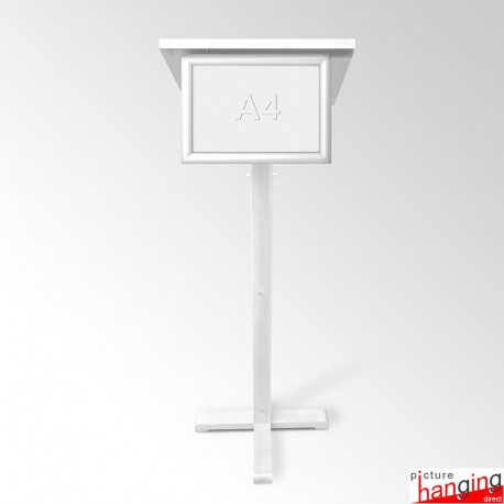 White Lectern With Frame & Clear Placemat (A4 A3 A2 A1 Branding Display)