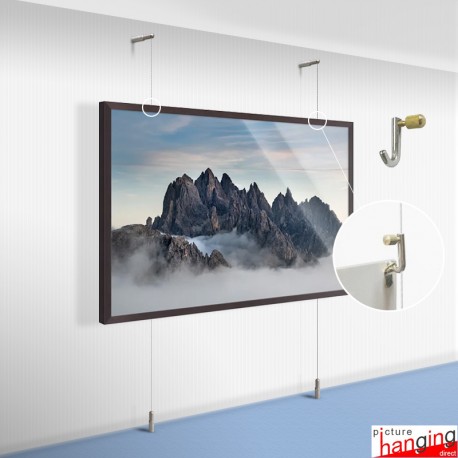 Cable Display Canvas Hanging Kit - Wall-to-Floor Cables & Fittings for Artwork & Signs